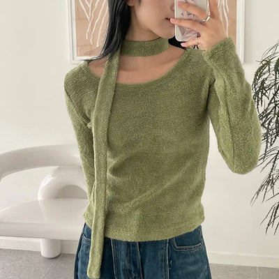 Zero Boat Neck Muffler Knit