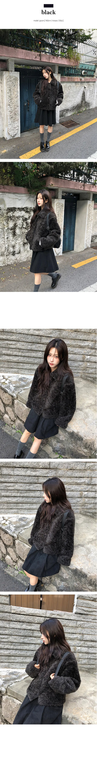 Mary Button Fur Collar Jacket