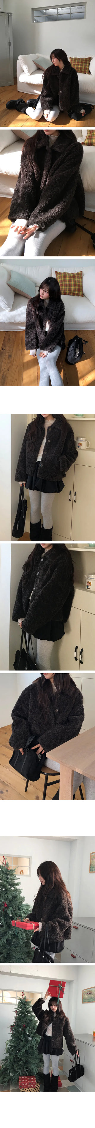 Mary Button Fur Collar Jacket