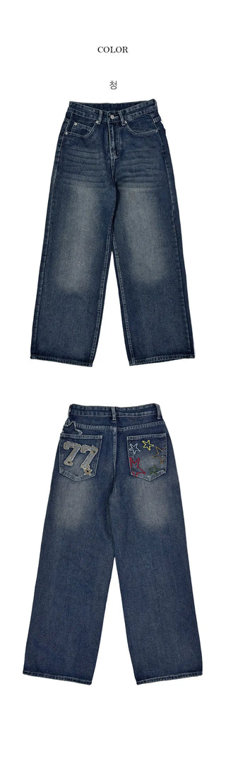 Patch Seven Star Wide Pants