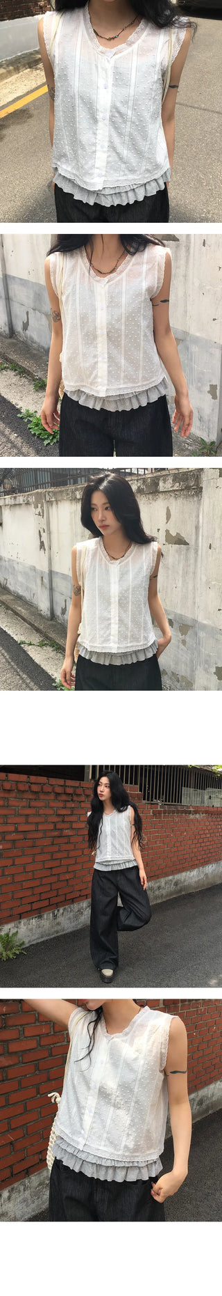 Button hem frill nasi