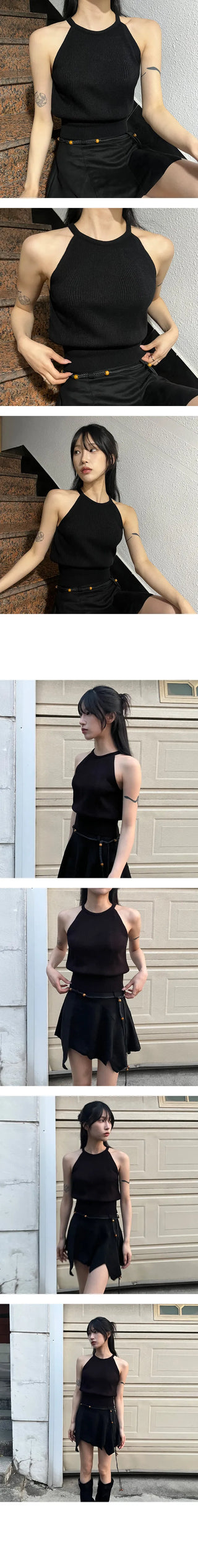 Halter Neck Knitted Nashi