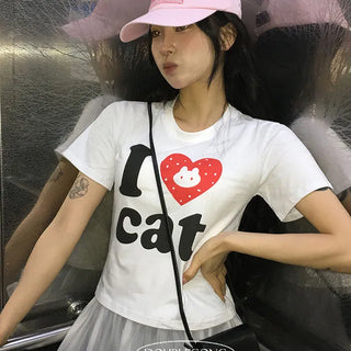 Love Cats crop short sleeve