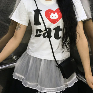 Love Cats crop short sleeve