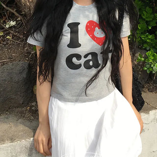 Love Cats crop short sleeve