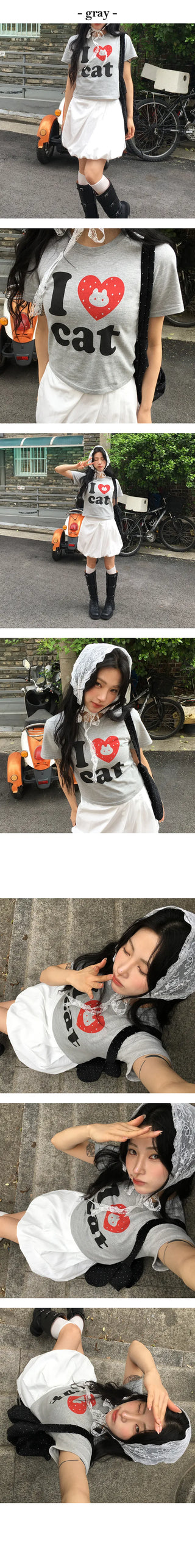 Love Cats crop short sleeve