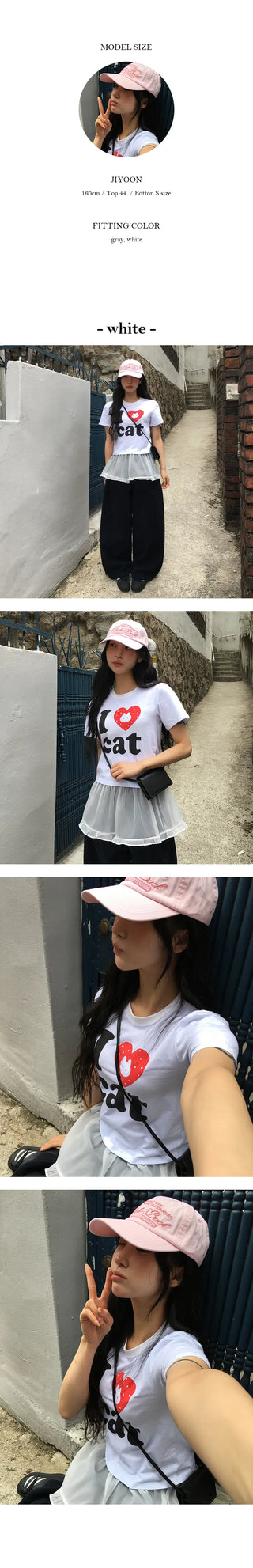 Love Cats crop short sleeve