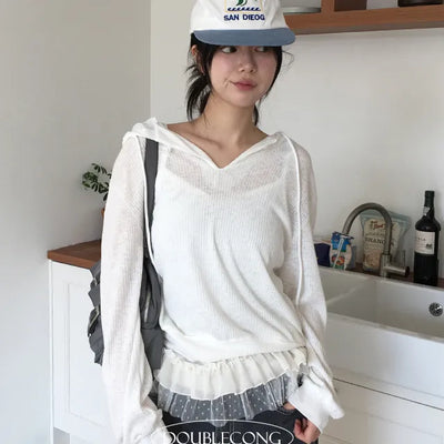 SDI Angora Button Wool Hoodie