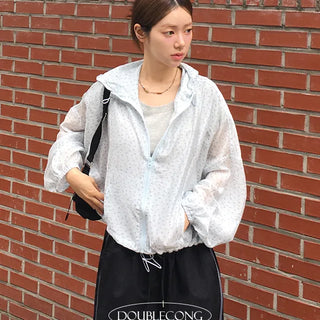 Flower see through hood windbreaker