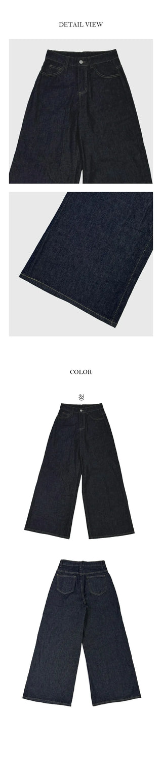 Has Wide Raw Jeans Pants