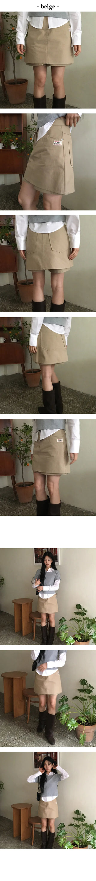 Bedi Cotton Patch Skirt Pants