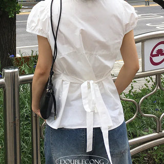 Dico Puff Shirring Pintuck Blouse