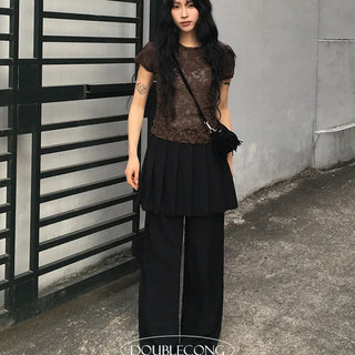 Rustling Layered Skirt Pants