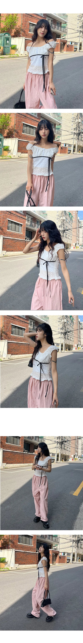 Drop Punching Off Shoulder Short Sleeve T Shirt