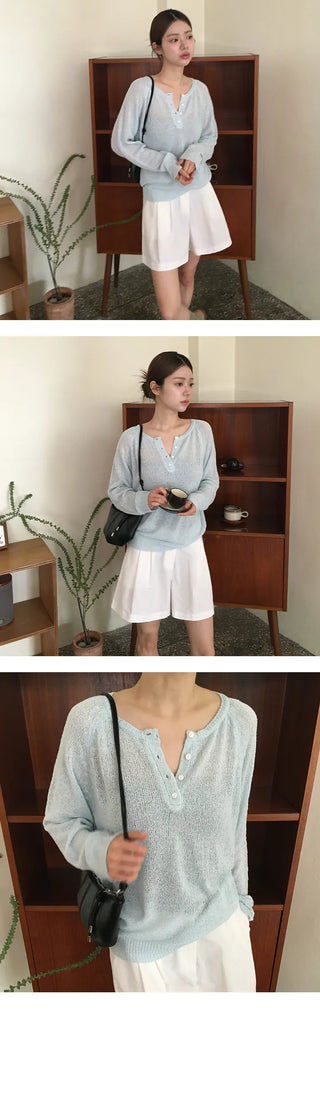 Nagrang Button Boucle Knit