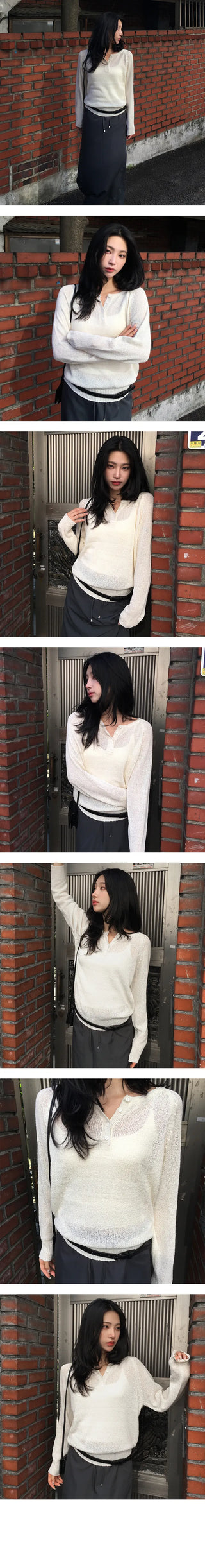 Nagrang Button Boucle Knit