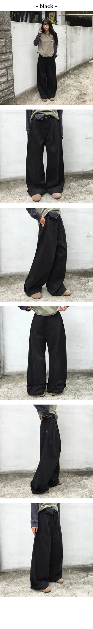 Wide Two Tuck Slab Pants