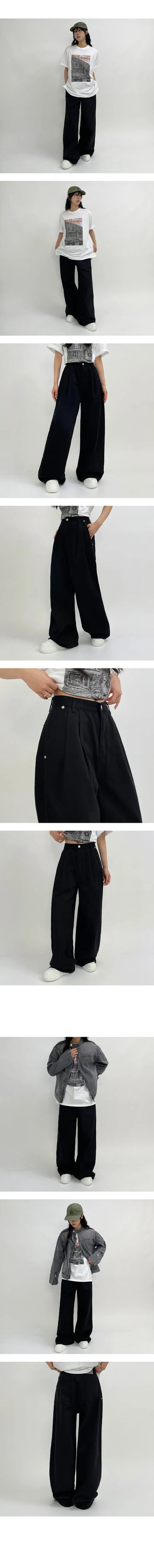 Wide Two Tuck Slab Pants