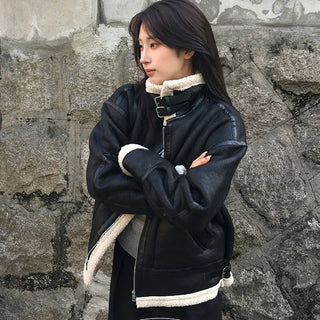 Berin Wool High Neck Suede Mustang