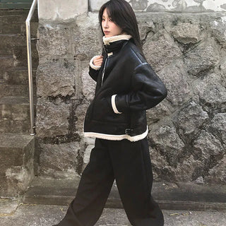 Berin Wool High Neck Suede Mustang