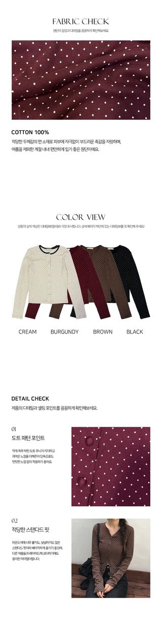Dotted Round Cardigan