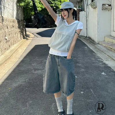 Carpenter Stripe Bermuda Pants