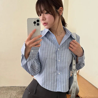 Clive Crop Striped Shirt