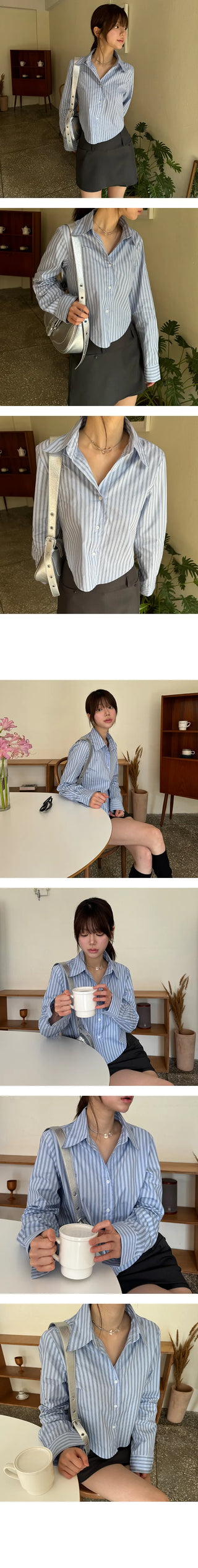 Clive Crop Striped Shirt