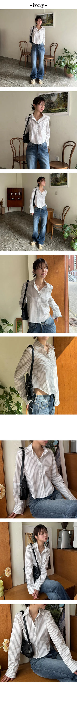 Clive Crop Striped Shirt