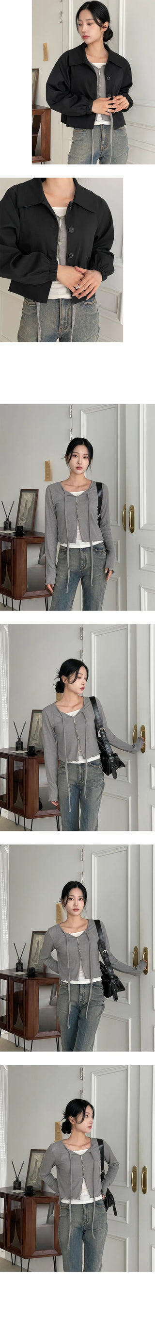 Romi Nashi Button Long Sleeve Set