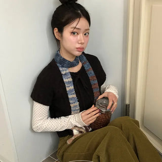 Leaden Soft Ribbon Short Sleeve Knit