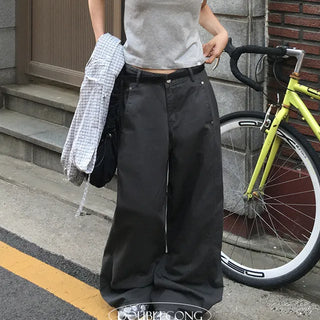 Straight Rivet Wide Pants