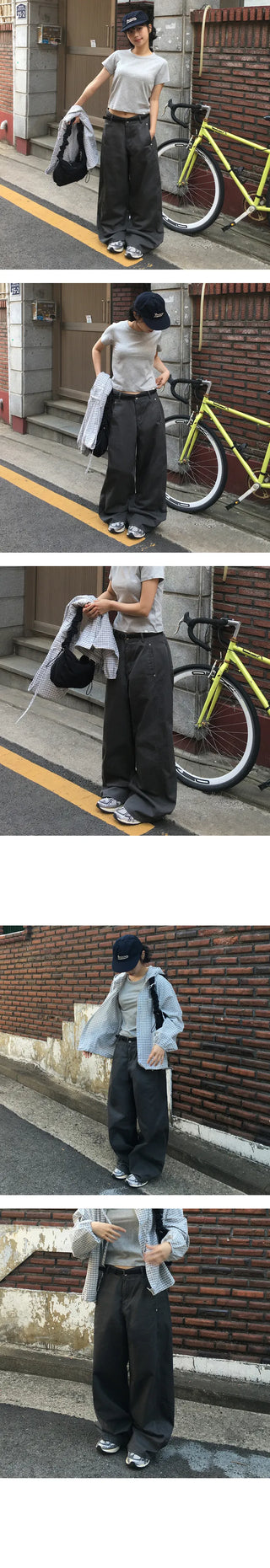 Straight Rivet Wide Pants