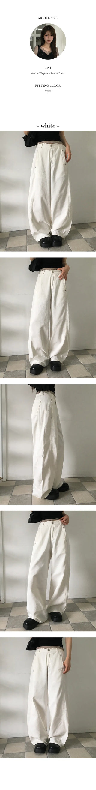 Straight Rivet Wide Pants