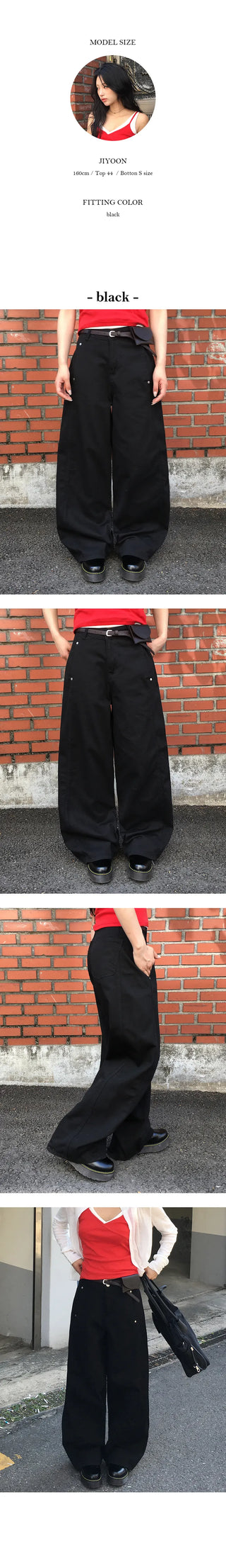 Straight Rivet Wide Pants