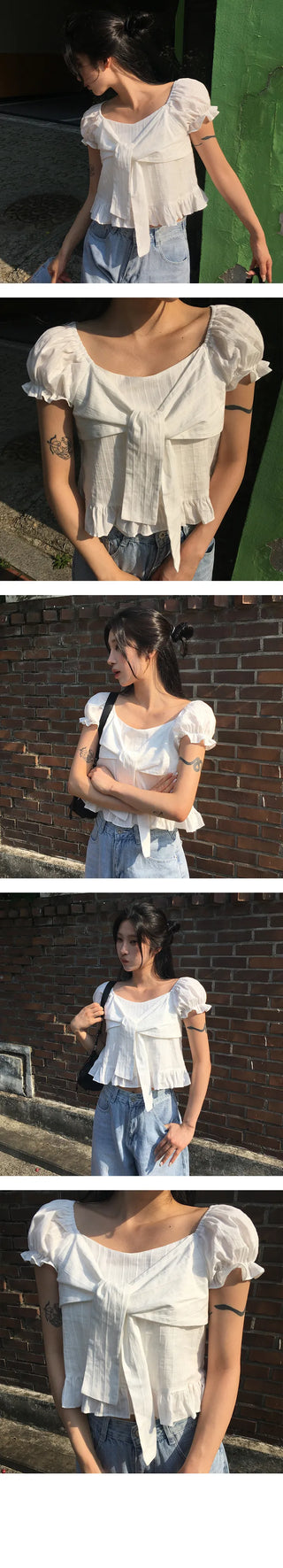 Forefront Ribbon Frill Blouse