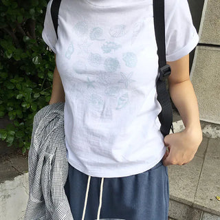 Biring Lettering Crop Short Sleeve T Shirt