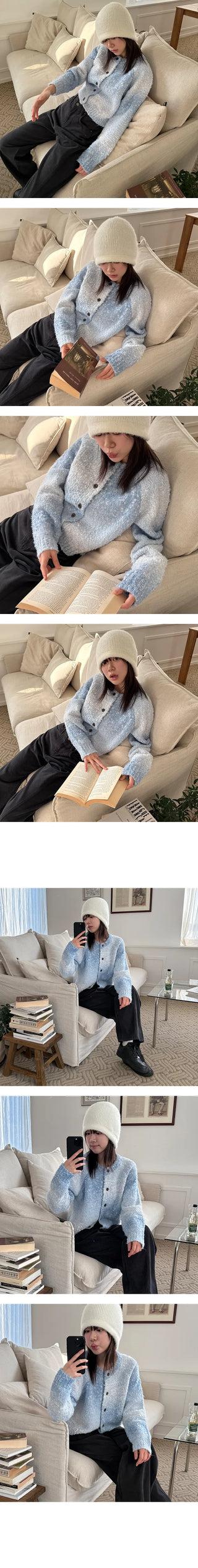 Fossil Gradient Round Knit Cardigan