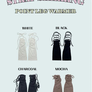 Strap shirring point leg warmers