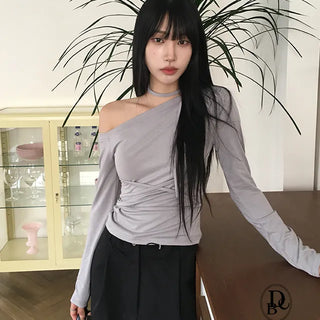 Glam strap off shoulder long sleeve