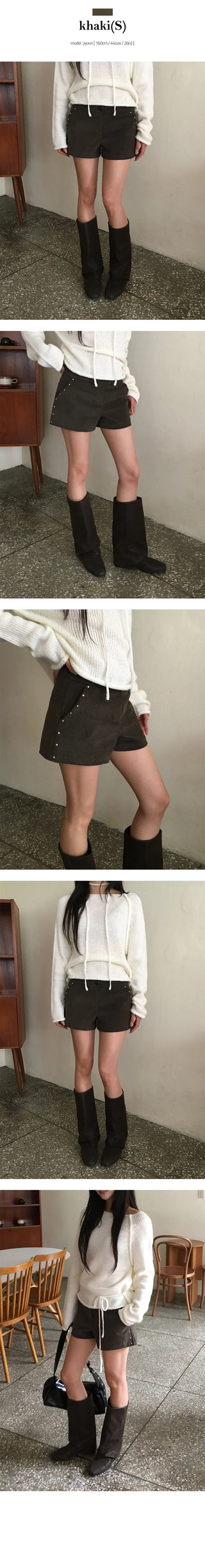 Studded Low Rise Shorts