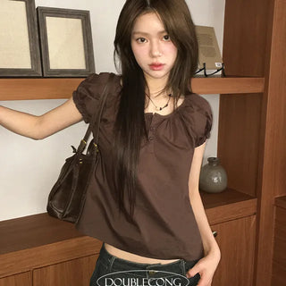 Mochamus short sleeved button up blouse