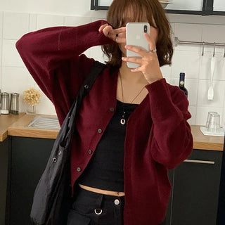 Rio V neck wool cardigan