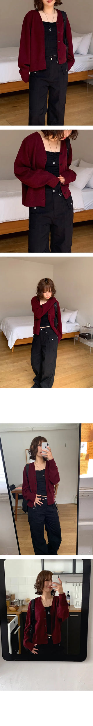 Rio V neck wool cardigan