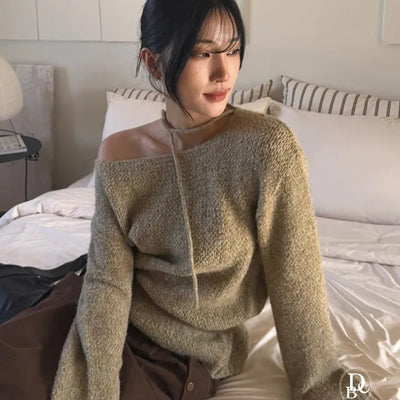 Mic Alpaca Unbalanced Strap String Knit