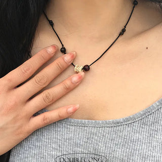 Wood Point String Necklace