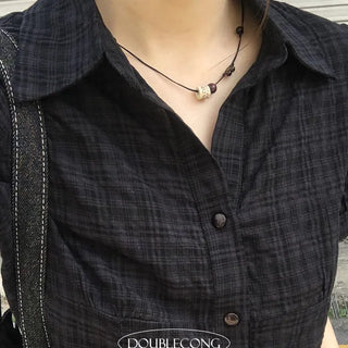 Wood Point String Necklace