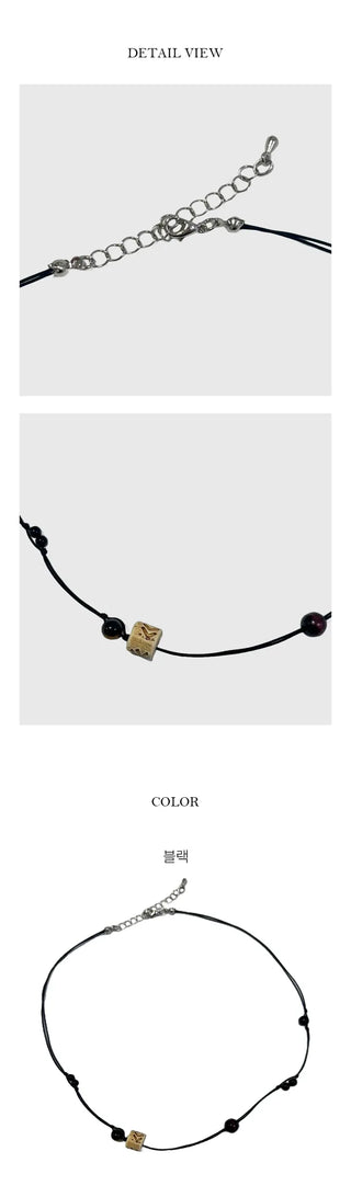 Wood Point String Necklace