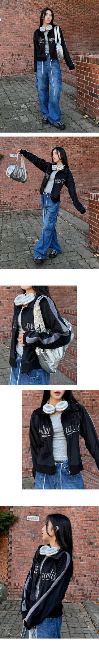 Vintage Velvet Track Zip up