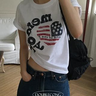 Older Printed Crop Short Sleeve T Shirt